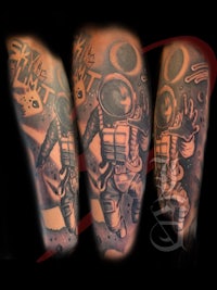 astronaut sleeve tattoo