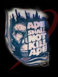 a tattoo with the words ade shall not kill ap